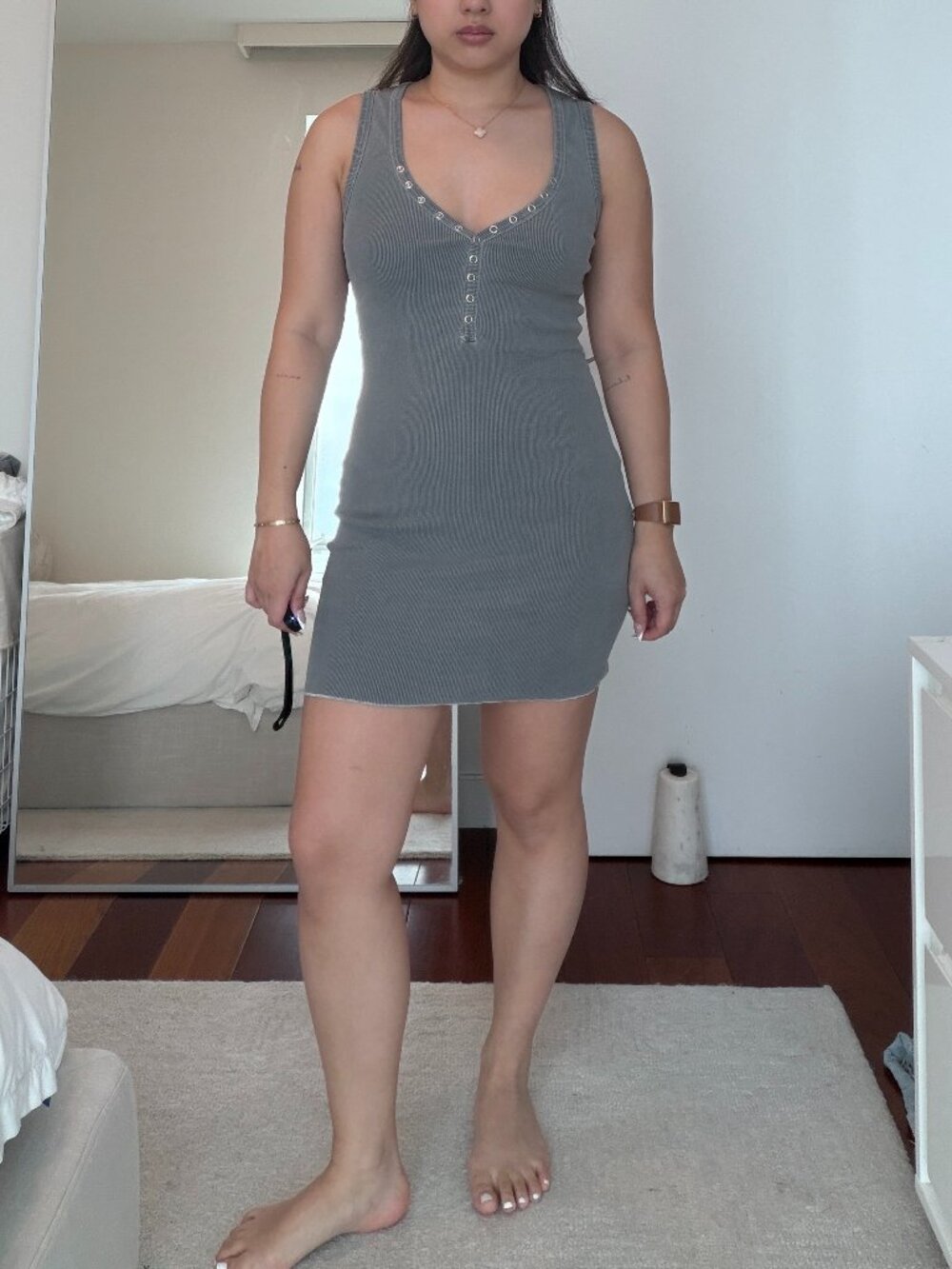 REVOLVE TULAROSA Grey Ribbed Dress Size XS